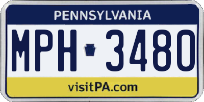 PA license plate MPH3480