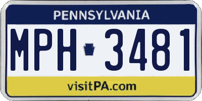 PA license plate MPH3481