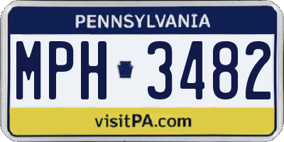 PA license plate MPH3482