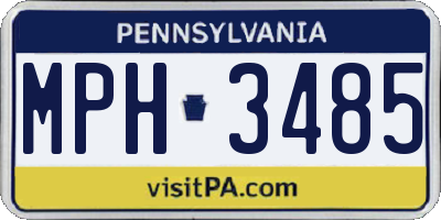 PA license plate MPH3485