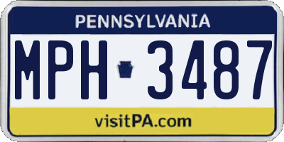 PA license plate MPH3487