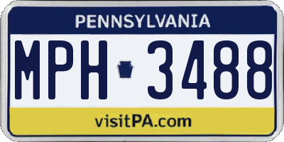 PA license plate MPH3488