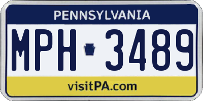 PA license plate MPH3489