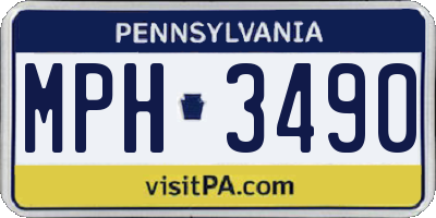 PA license plate MPH3490