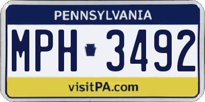PA license plate MPH3492