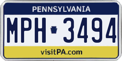 PA license plate MPH3494