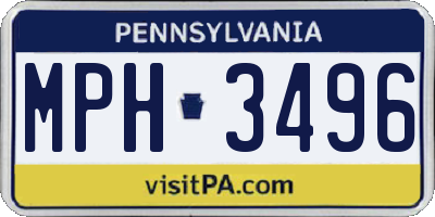 PA license plate MPH3496