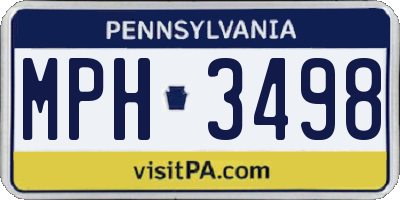 PA license plate MPH3498