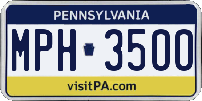 PA license plate MPH3500