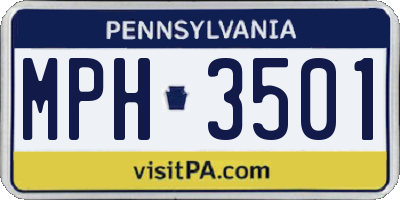 PA license plate MPH3501