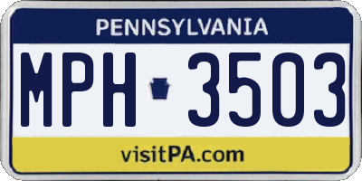 PA license plate MPH3503
