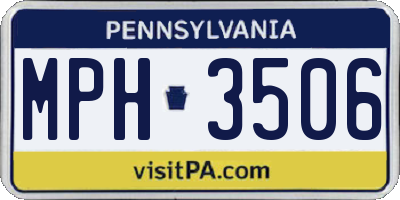 PA license plate MPH3506