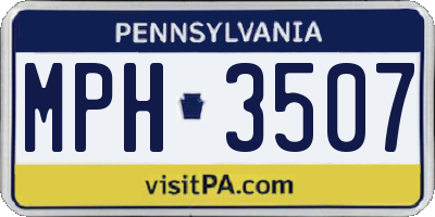 PA license plate MPH3507
