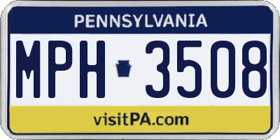 PA license plate MPH3508
