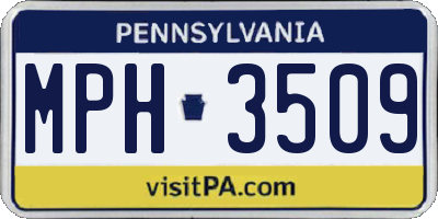 PA license plate MPH3509