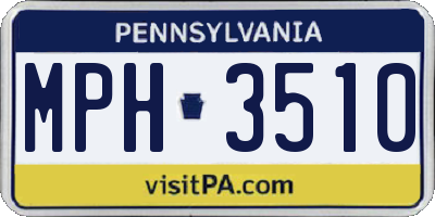 PA license plate MPH3510