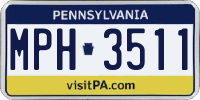 PA license plate MPH3511