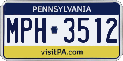 PA license plate MPH3512