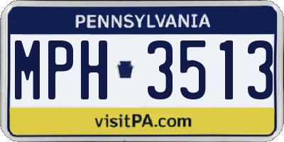 PA license plate MPH3513