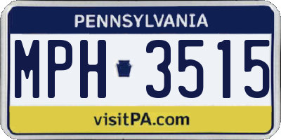 PA license plate MPH3515