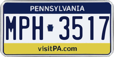 PA license plate MPH3517