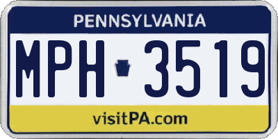 PA license plate MPH3519