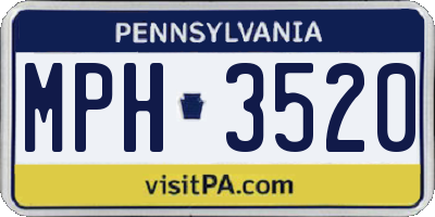 PA license plate MPH3520