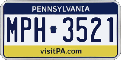 PA license plate MPH3521