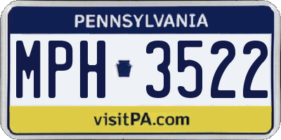 PA license plate MPH3522