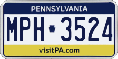 PA license plate MPH3524