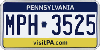 PA license plate MPH3525