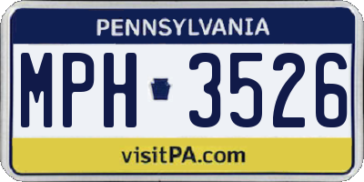 PA license plate MPH3526