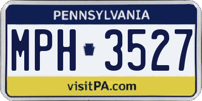 PA license plate MPH3527