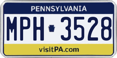 PA license plate MPH3528