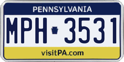 PA license plate MPH3531