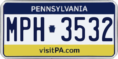 PA license plate MPH3532