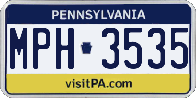 PA license plate MPH3535