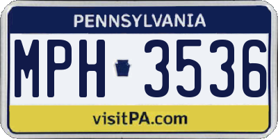PA license plate MPH3536