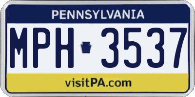 PA license plate MPH3537