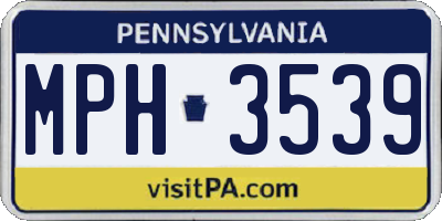 PA license plate MPH3539