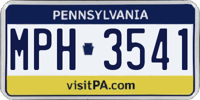 PA license plate MPH3541