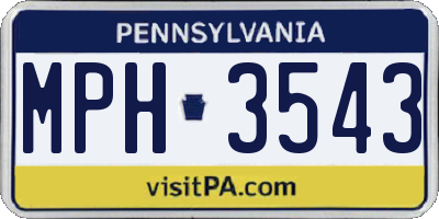 PA license plate MPH3543