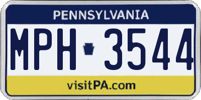 PA license plate MPH3544
