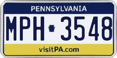 PA license plate MPH3548