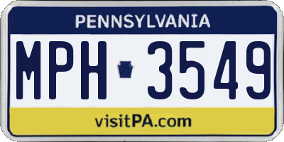 PA license plate MPH3549