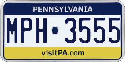 PA license plate MPH3555