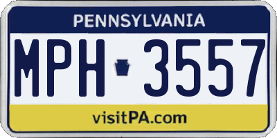 PA license plate MPH3557