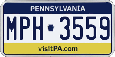 PA license plate MPH3559