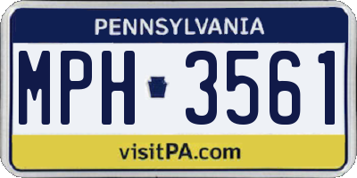 PA license plate MPH3561
