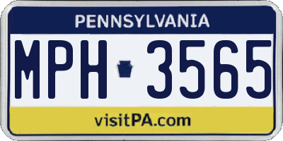 PA license plate MPH3565